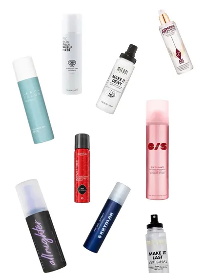 A visual guide to some of the best setting sprays on the market. These are some of the products I trust to lock in makeup for a long-lasting, flawless finish.