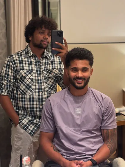 A happy client selfie with Nitish Kumar Reddy.