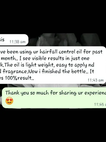 A duplicate of a great review. The user saw results in one week for hair fall control and loved the lightweight feel of the oil.