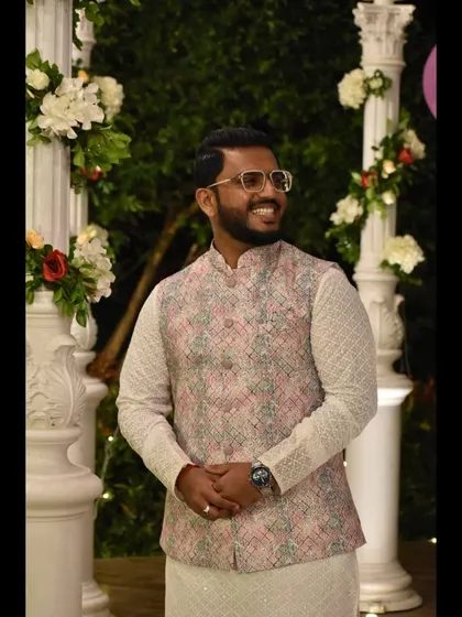 A candid, smiling shot in my traditional wear.