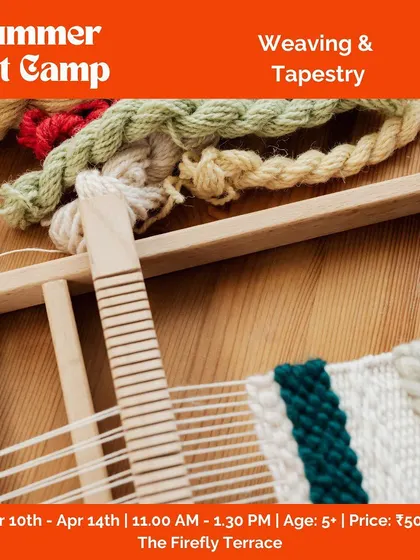 A close-up of the weaving process from our summer art camp. This activity helps develop fine motor skills and an appreciation for textile arts.