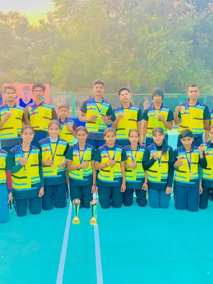 Our victorious Under-18 girls and Under-19 boys Kho-Kho teams with their gold medals at the SFA Championship.