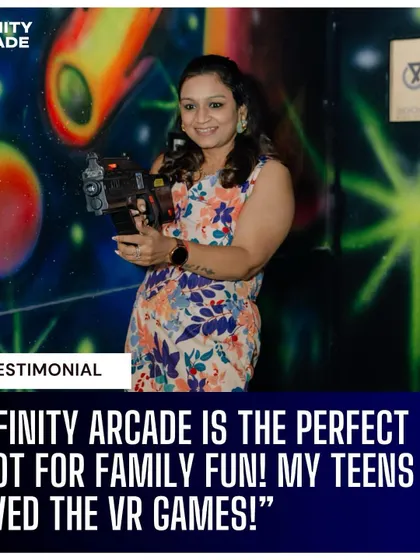 "The perfect spot for family fun! My teens loved the VR games!" A testimonial from a happy parent who enjoyed a day out with her family.