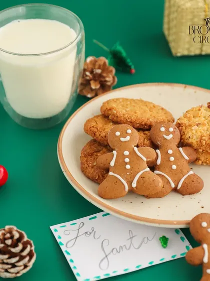 Getting ready for Santa with a plate of our Gingerbread Cookies and a glass of milk. These spiced cookies are a holiday tradition we love to bake.