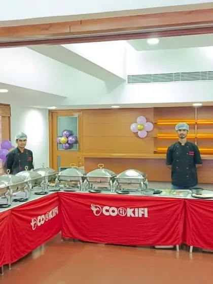 Our professional team at a birthday party catering event in Jakkur Plantation, ready to provide a hassle-free experience.