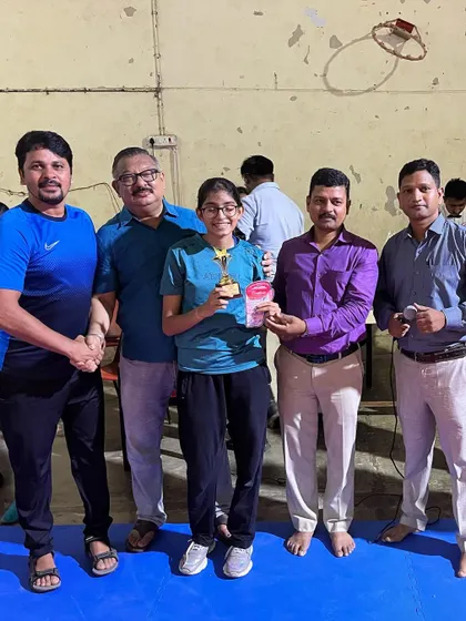 Our coach and officials with 'Star Boxer' Siddhi Shah. She is another of our young, talented fighters making a name for herself in competitions.