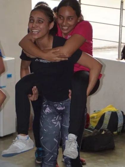 All smiles during a fun team-building exercise. We believe a positive and happy environment leads to the best performance.