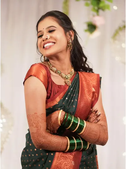 A candid shot of the bride, laughing and full of joy.