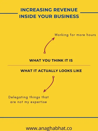 Increasing your revenue isn't about working more hours. It's about working smarter and delegating tasks that aren't your expertise. This is a key business strategy I learned and now teach.