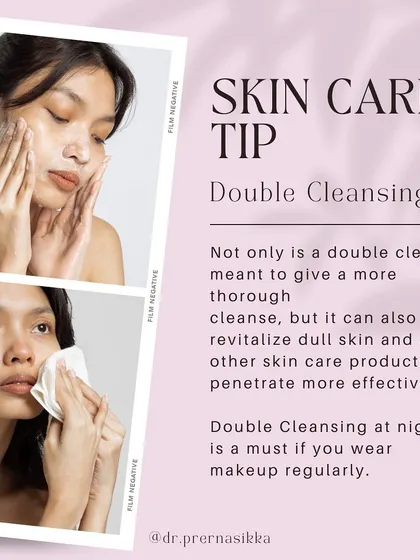 Double cleansing is a vital step, especially at night if you wear makeup or sunscreen. It involves using an oil-based or micellar cleanser first to break down products, followed by a water-based cleanser for a thorough clean that allows other products to penetrate more effectively.