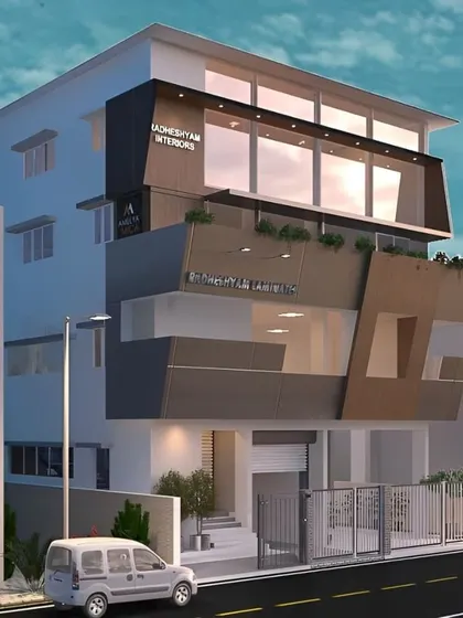 A duplicate image of the perspective view for the Radheshyam complex.