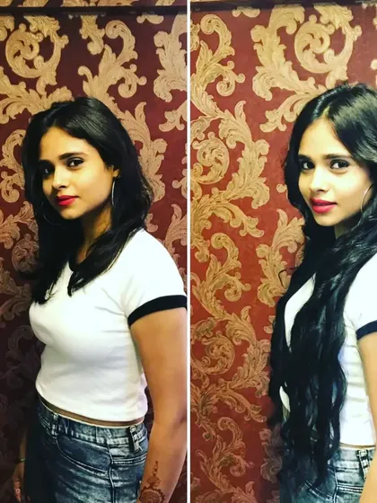Another look at this incredible transformation to long, wavy hair, perfect for adding drama and volume.