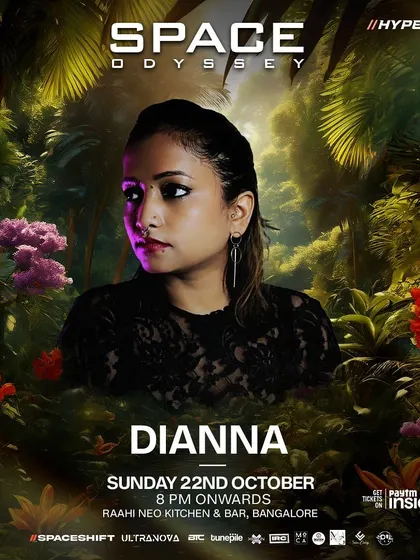 My artist flyer for "Space Odyssey" at Raahi, a night focused on melodic and progressive techno.