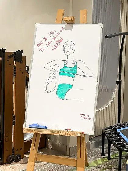 A little whiteboard art to celebrate the post workout glow. We love the creative and positive energy in our studio.