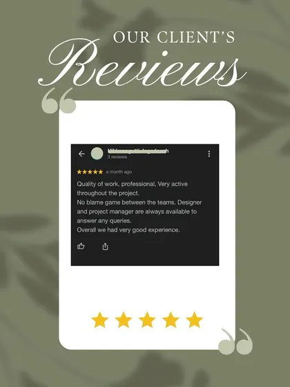 "Quality of work, professional, very active throughout the project." This review highlights our team's excellent communication and collaborative spirit.