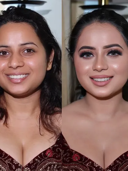 I can't get over this stunning before and after of my bride. The makeup provides beautiful coverage and glow while still looking natural.