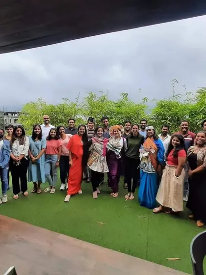 A wonderful group photo with the spirited team from Ecophon India. This picture captures the joy and connection felt after a successful day of team engagement activities.