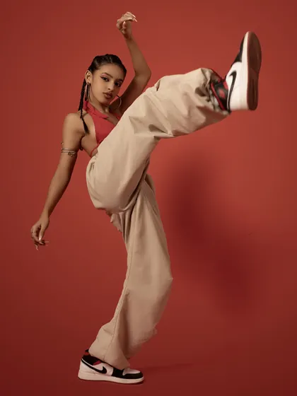 For me, dance is a powerful form of self-expression. This shot from a recent photoshoot captures the strength and dynamism that I bring into my choreography and teaching.