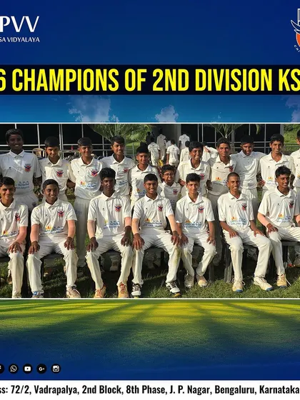 Celebrating our U16 team, the champions of the 2nd Division KSCA. This victory is a result of their consistent hard work and dedication.