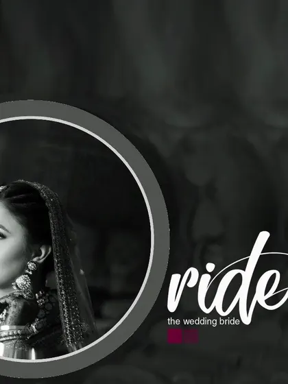 A stylish, monochrome graphic celebrating the wedding bride, showcasing her elegance and the beauty of her traditional attire.