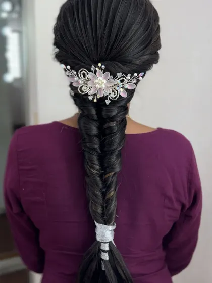 A clear shot of the fishtail braid, showing the clean lines and tight weave that you will learn to create.