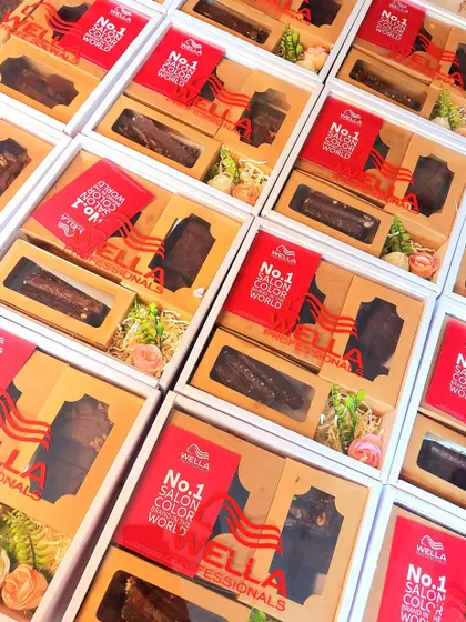 These custom PR hampers were created for a major announcement by Wella Professionals. The window box design showcased the products inside while keeping the branding prominent.