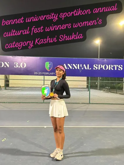 Another winner from our academy, Kashvi Shukla, who won the women's category at the Bennett University Sportikon annual fest. We are proud of our players' achievements beyond the junior circuit.