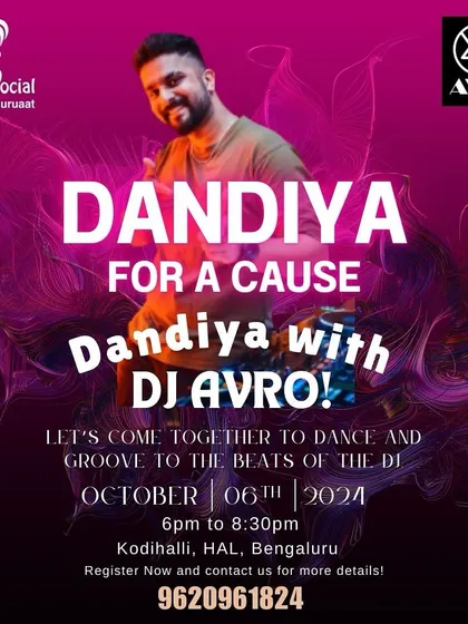 My "Dandiya for a Cause" event. I love mixing festive music with community initiatives, bringing people together to dance for a good reason.