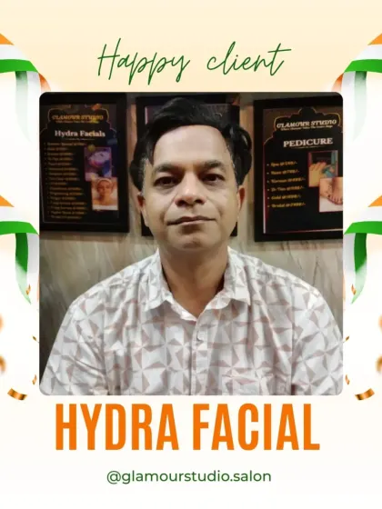 A satisfied client after his Hydra Facial. His calm expression and clear skin reflect the relaxing and effective treatment he received.