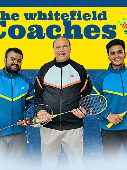 A shot of our Whitefield coaches, including the head coach, ready to dominate the court with their expertise and new gear.