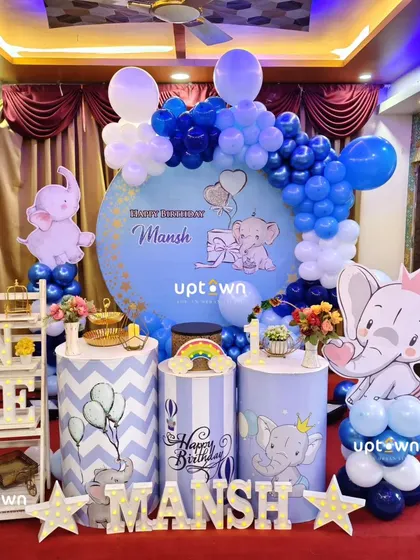 The full view of Mansh's party setup.