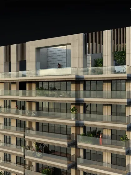 A detailed view of the crown of the Pali Mala Road residence. This element adds a distinctive silhouette to the building while housing exclusive penthouse spaces with open decks and stunning views.