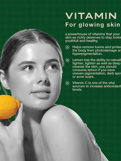 Vitamin C is a powerhouse for achieving glowing skin. It helps protect the body from photodamage and hyperpigmentation. Consuming sources of Vitamin C can help lighten dark spots and acne scars from the inside out.