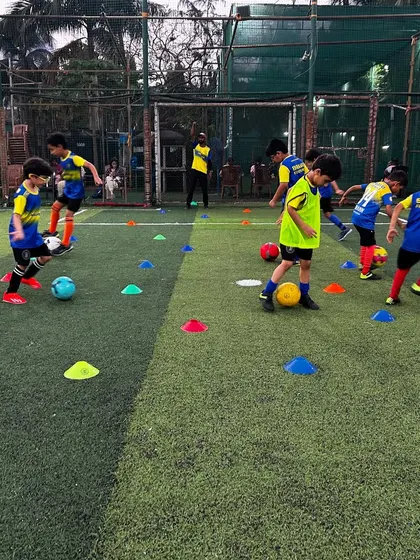 Football unlocks a world of infinite joy. Our players learning the basics with cone drills.