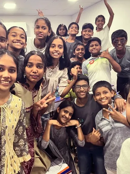 A fun group photo from our Grey-themed celebration, showing that any color can be festive with the right spirit.