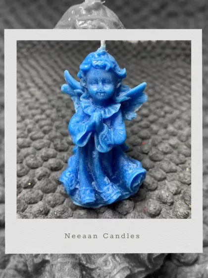 I love the peaceful look of this little blue angel candle. I hand-poured it with attention to every detail, hoping it brings a touch of serenity and protection to your home.