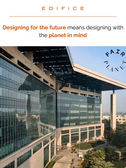 Designing for the future means designing with the planet in mind. This image of a modern, green building facade reflects our commitment to creating architecture that is both responsible and resilient.