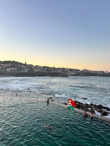 A subtle but magical addition. I drew Ariel from The Little Mermaid chilling in the Bronte Beach ocean pool.