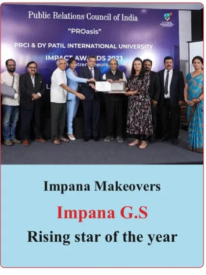 It was an honor to be recognized as the 'Rising Star of the Year' by the Public Relations Council of India. This award motivates me to keep pushing boundaries in my makeup artistry and education.