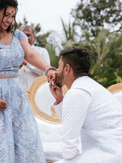 The official proposal moment during our engagement ceremony. These are the classic, timeless shots that every couple wants, and we help make them happen.