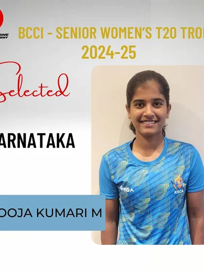 Spinning her way to success. Congratulations to our off-spinner Pooja Kumari on her selection for Karnataka in the BCCI Senior Women’s T20 Trophy. We wish her a fantastic tournament.