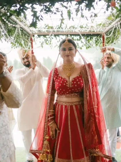 Even unexpected rain can add to the magic. As the baraat arrived, we ensured the celebration continued seamlessly, with every guest sheltered and the beautiful pastel decor remaining a perfect backdrop for the couple's happy moment.