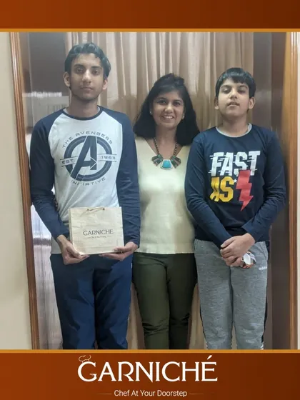 We love being a part of your family celebrations. Here's a happy family with one of our team members after enjoying a specially prepared meal at home.