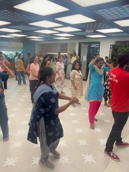 The team at Pearson India fully engaged in our corporate dance session. We bring all the energy and easy-to-follow steps to make your office event a huge success.