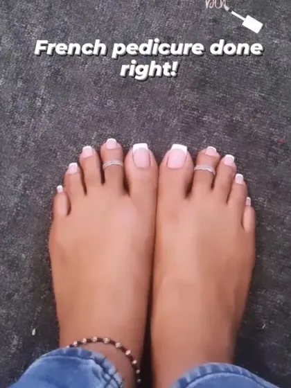 We also do pedicures! Here’s a classic French pedicure done right, with clean lines and a perfect finish for beautiful, happy feet.