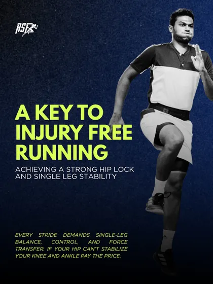 The key to injury-free running is a strong hip lock and single-leg stability. Every stride demands balance and control; if your hip can't stabilize, your knee and ankle pay the price.