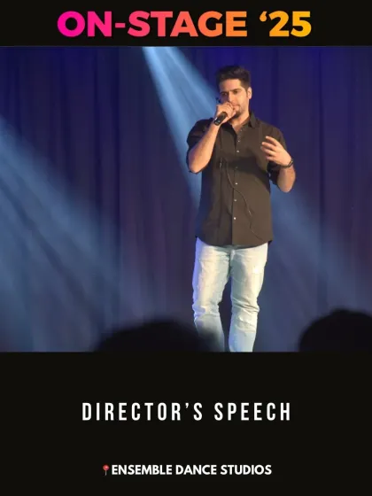 The director's speech is a moment to connect with the audience and celebrate the hard work of every student. It's a special part of every showcase.