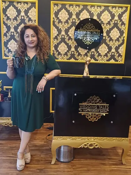 Here I am at the office of Wedding Tales Matrimony. We believe in collaborating with the best in the industry to provide comprehensive wedding solutions, from matchmaking to planning the big day.