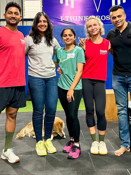 Our newly certified Level 1 Trainer, Spoorthi, with her coaches and mentors. We invest in our team to provide the best possible guidance for our members.