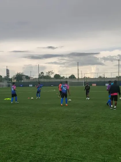 A pre-match warm-up session for our U17 team at the DPDL Super Cup. Preparation is everything.